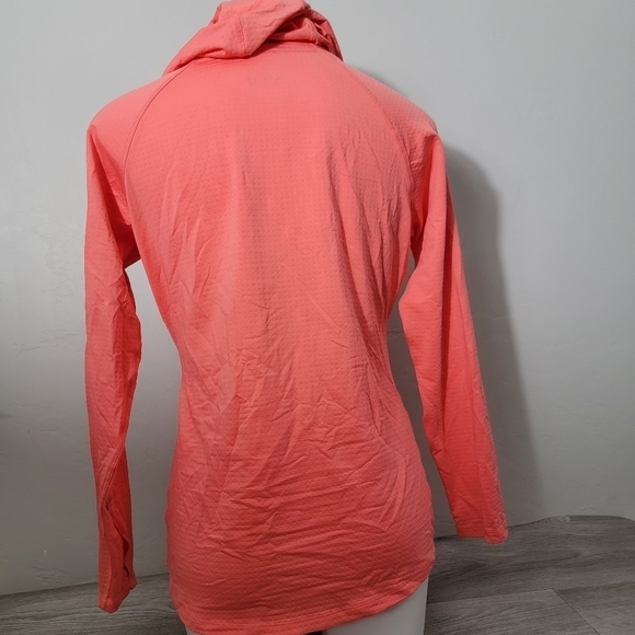 Bette & Court Orange Top Hoodie M Pullover Adjustable Zip Pockets Golfing Active - Picture 2 of 13